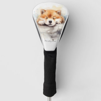 Super schattige engel slapende pup akita hond 003 golfheadcover