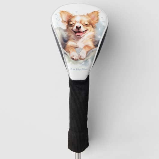Super schattige engel slapende pup Chihuahua Hond  Golfheadcover (Voorkant)