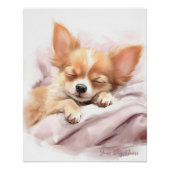 Super schattige engel slapende pup Chihuahua Hond  Perfect Poster (Voorkant)