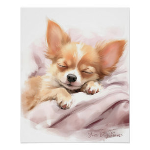 Super schattige engel slapende pup Chihuahua Hond Perfect Poster