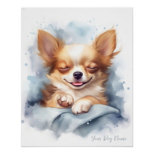 Super schattige engel slapende pup Chihuahua Hond Perfect Poster