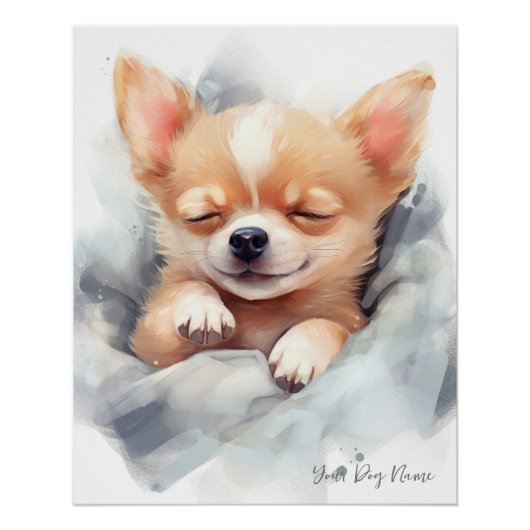 Super schattige engel slapende pup Chihuahua Hond Perfect Poster (Voorkant)