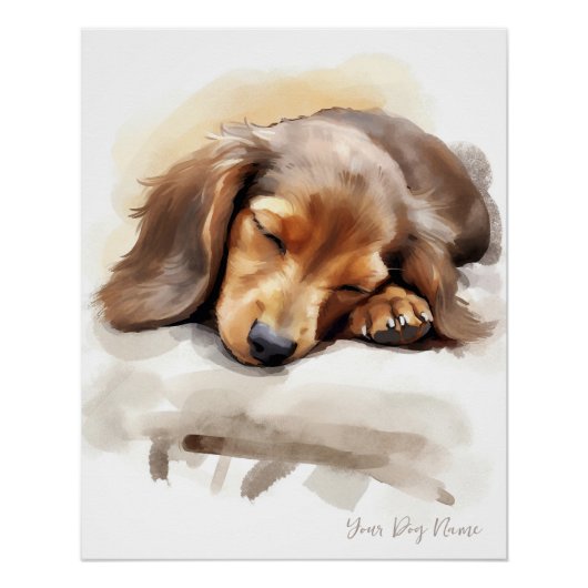 Super schattige engel slapende pup Dachshund Dog 0 Perfect Poster (Voorkant)
