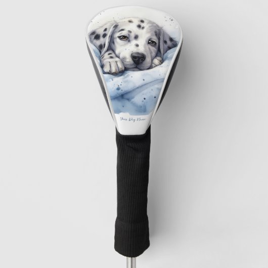 Super schattige engel slapende pup Dalmatische Hon Golfheadcover (Voorkant)