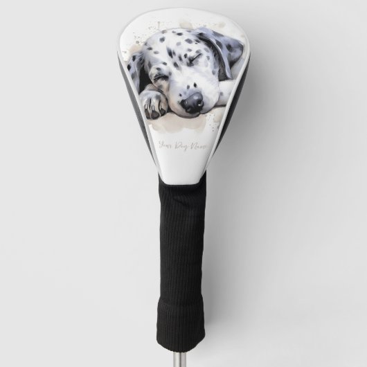 Super schattige engel slapende pup Dalmatische Hon Golfheadcover (Voorkant)