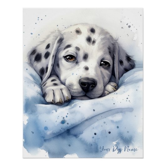 Super schattige engel slapende pup Dalmatische Hon Perfect Poster (Voorkant)