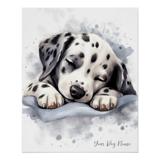 Super schattige engel slapende pup Dalmatische Hon Perfect Poster (Voorkant)