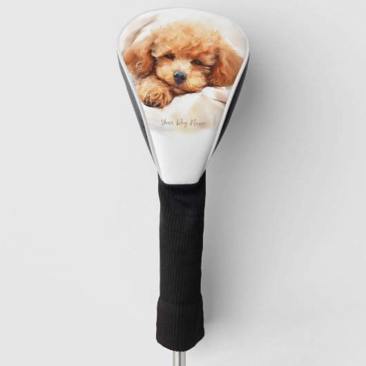 Super schattige engel slapende pup Poodle Dog 003 Golfheadcover (Voorkant)