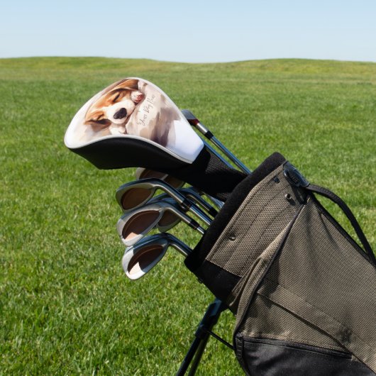 Super schattige engel slapende puppy Beagle hond 0 Golfheadcover (Insitu)