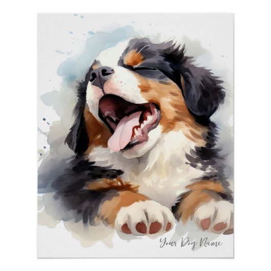 Super schattige engel slapende puppy berner berg perfect poster (Voorkant)
