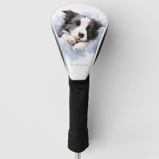 Super schattige engel slapende puppy Border Collie Golfheadcover (Voorkant)