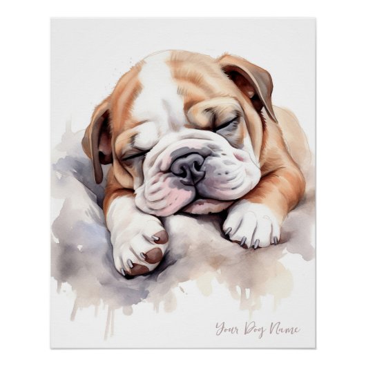 Super schattige engel slapende puppy Bulldog 001 - Perfect Poster (Voorkant)