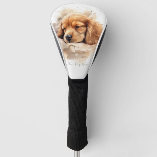 Super schattige engel slapende puppy Cocker Spanie Golfheadcover (Voorkant)
