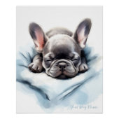 Super schattige engel slapende puppy Franse Bulldo Perfect Poster (Voorkant)
