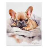 Super schattige engel slapende puppy Franse Bulldo Perfect Poster (Voorkant)