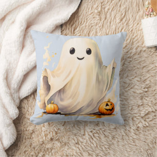 Super Schattige Geest Pompoenen Lichtblauwe Hallow Kussen