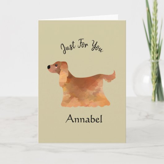 Super Schattige Gepersonaliseerde Cocker Spaniel Kaart (Voorkant)
