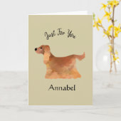 Super Schattige Gepersonaliseerde Cocker Spaniel Kaart (Gele Bloem)