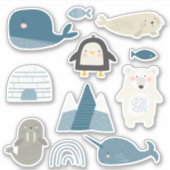 Super schattige gewonde dieren en vissen sticker (Voorkant)