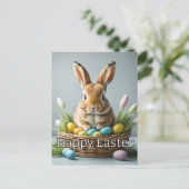 Super Schattige Happy Easter Bunny Briefkaart (Staand voorkant)