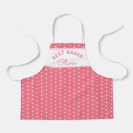 Super Schattige Hoofd Bakker Roze Stippen Meisjesa Schort