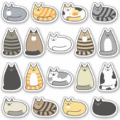 Super Schattige Kawaii Cats Assortiment Sticker (Voorkant)