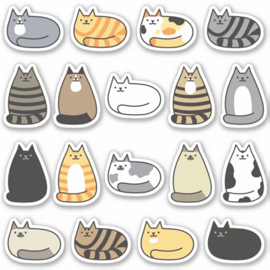 Super Schattige Kawaii Cats Assortiment Sticker (Voorkant)