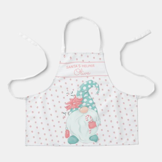 Super Schattige Kerstman Helper Kerst Gnome Pastel Schort (Voorkant)