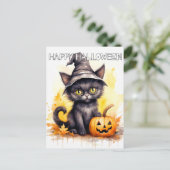Super Schattige kleine Halloween Kitten Briefkaart (Staand voorkant)