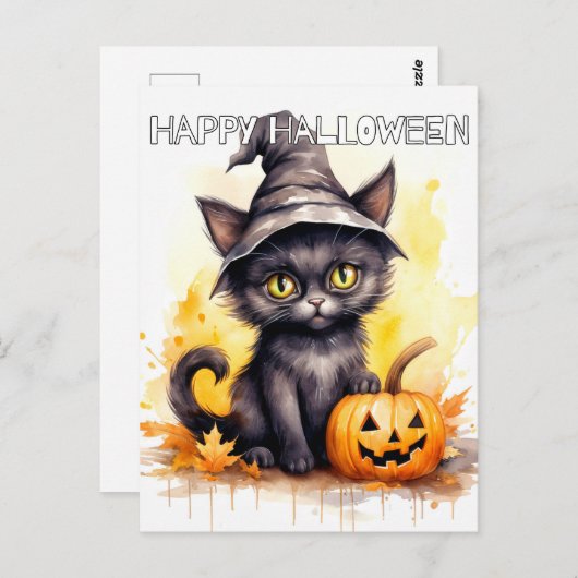 Super Schattige kleine Halloween Kitten Briefkaart (Voorkant / Achterkant)