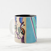 Super schattige koffiebeker om je zus te geven! tweekleurige koffiemok (Voorkant links)