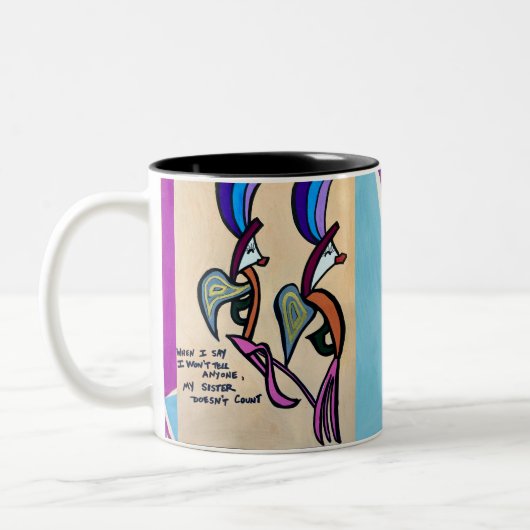 Super schattige koffiebeker om je zus te geven! tweekleurige koffiemok (Links)