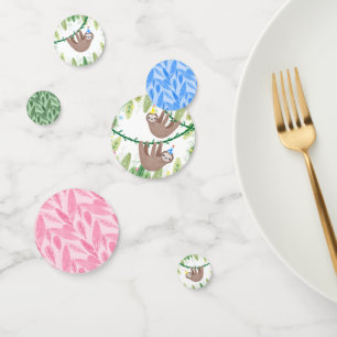 Super schattige luiaards in party petten confetti