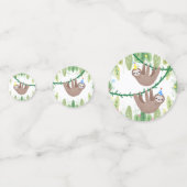 Super schattige luiaards in party petten confetti (Voorkanten)