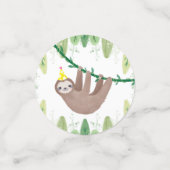 Super schattige luiaards in party petten confetti (Kleine voorkant)