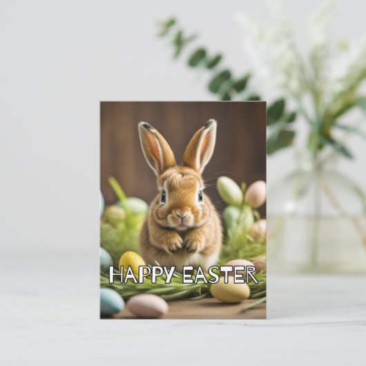Super Schattige paashaas konijn Briefkaart (Staand voorkant)