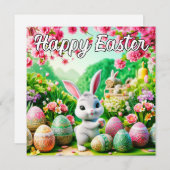Super Schattige paashaas konijn Feestdagenkaart (Voorkant / Achterkant)