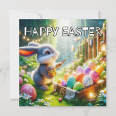 Super Schattige paashaas konijn Feestdagenkaart (Voorkant)