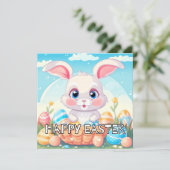 Super Schattige paashaas konijn Feestdagenkaart (Staand voorkant)