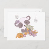 Super Schattige Panda Boeket van oogbollen Hallowe Feestdagenkaart (Voorkant / Achterkant)