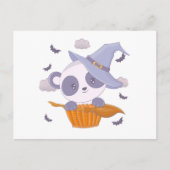 Super Schattige Panda Witches Pet en Bats Hallowee Feestdagenkaart (Voorkant)