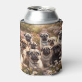 Super Schattige Pug Dogs Cosy Blikjeskoeler (Blikje Voorkant)