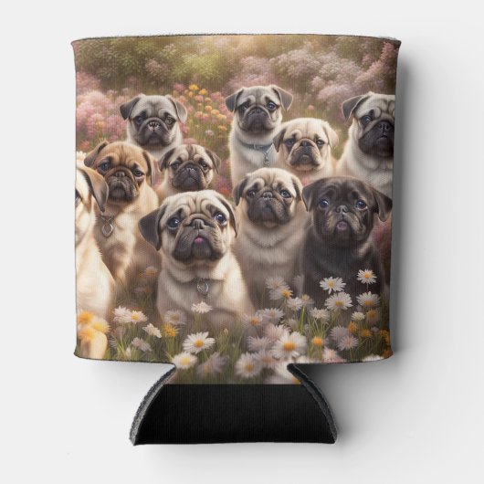 Super Schattige Pug Dogs Cosy Blikjeskoeler (Voorkant)