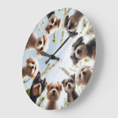 Super Schattige Puppy Funny Dog Muur Klok (Hoek)