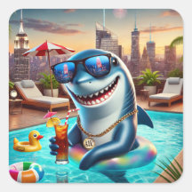 Super Schattige Ram Haai Zodiac Sticker