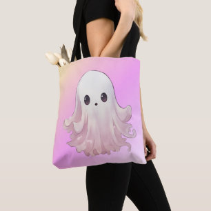 Super Schattige Roze Geest Halloween Tote Bag