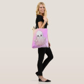 Super Schattige Roze Geest Halloween Tote Bag (Op model)