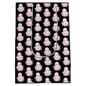 Super Schattige roze spookpatroon Halloween Medium Cadeauzakje (Achterkant)