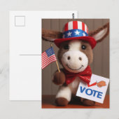 Super Schattige Schattig pluche ezel stemming Briefkaart (Voorkant / Achterkant)