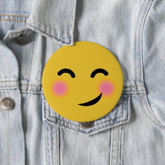 Super schattige verbluffende emoji ronde button 4,0 cm (In situ)